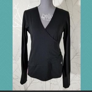 Lululemon Black Luon Wrap Style V-Neck Blouse